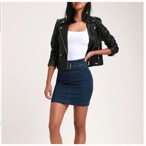 Free People Denim Mini Skirt- With Belt- Size 4